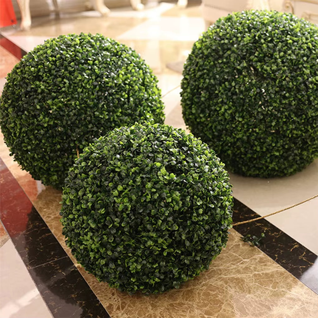 Green Long-Lasting Durability with Artificial Plant Ball Faux Flowers Simulation Leave Grass Ball