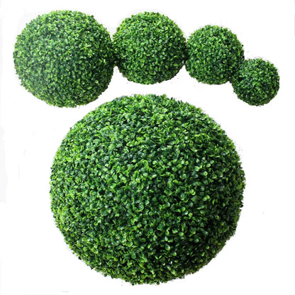 Green Long-Lasting Durability with Artificial Plant Ball Faux Flowers Simulation Leave Grass Ball