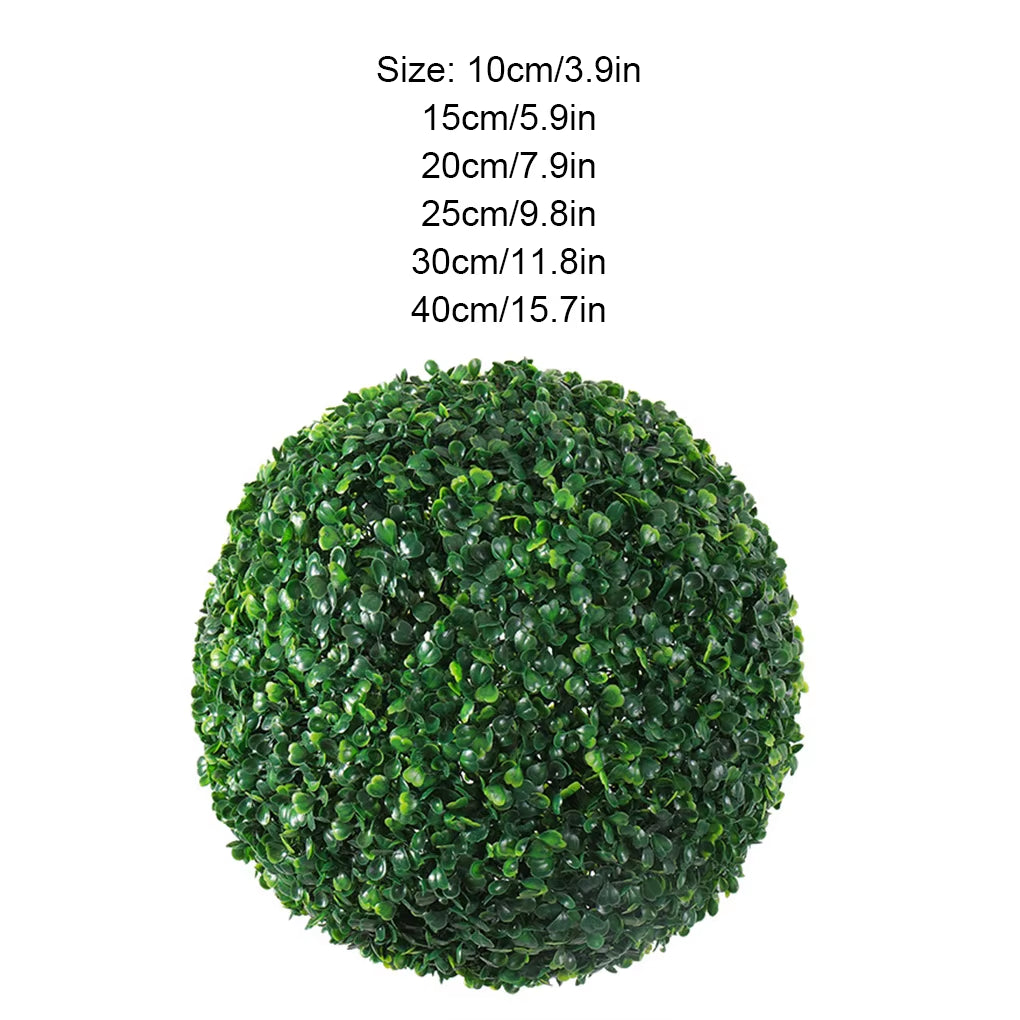 Green Long-Lasting Durability with Artificial Plant Ball Faux Flowers Simulation Leave Grass Ball