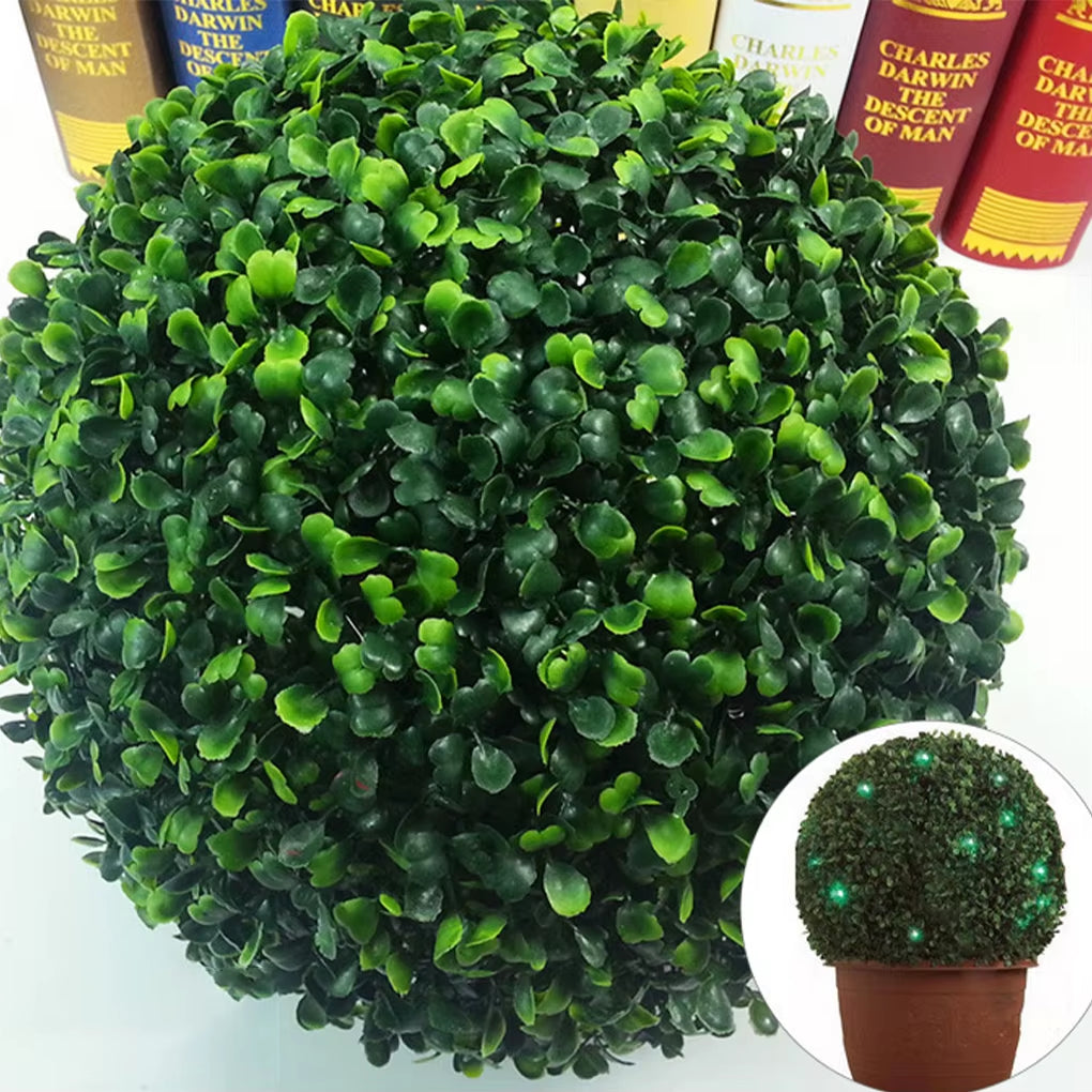 Green Long-Lasting Durability with Artificial Plant Ball Faux Flowers Simulation Leave Grass Ball